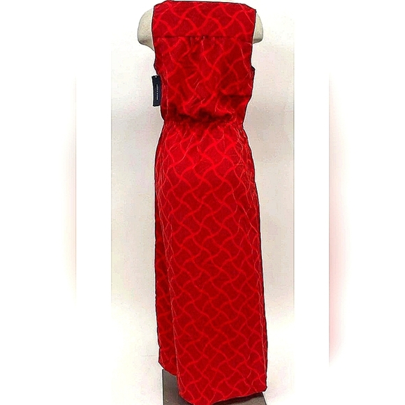 NWT TOMMY HILFIGURE Red Sleeveless Maxi Dress MED - Picture 3 of 12